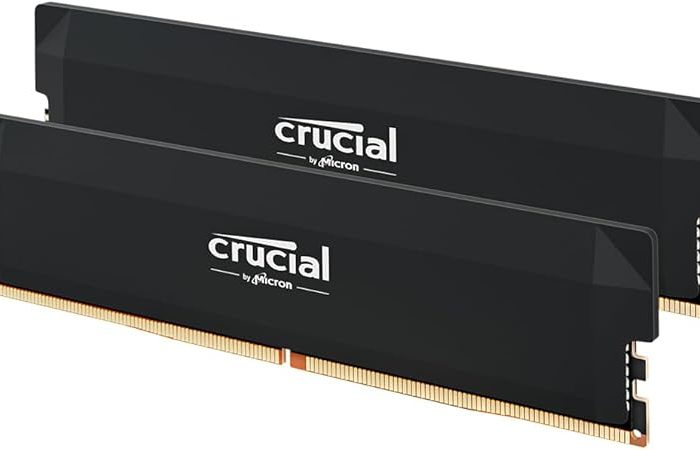 Crucial Pro RAM DDR5 32Go Kit (2x16Go) 6400MHz CL38, Mémoire Overclocking Gaming, Intel XMP 3.0 / AMD Expo, (PC) Mémoire RAM 32Go DDR5, Noir - CP2K16G64C38U5B
