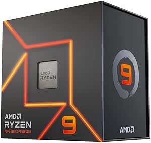 AMD Ryzen 9 7900X Processeur (Radeon Graphique Intégré 12 Coeurs/24 Threads, 170W TDP, Socket AM5, Cache 76MB, jusqu'à 5.6 GHz Fréquence Boost, sans Ventilateur)