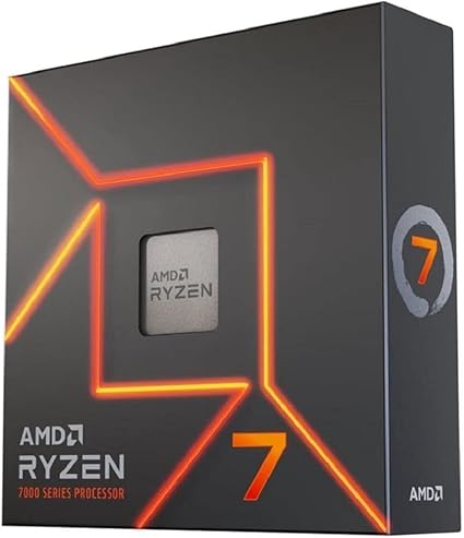 AMD Ryzen 7 7700X Processeur (Radeon Graphique Intégré, 8 Coeurs/16 Threads, 105W DTP, Socket AM5, Cache 40MB, jusqu'à 5.4 GHz Fréquence Boost, Pas de Ventilateur)