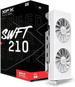 XFX Speedster SWFT210 Radeon RX 7600 Carte graphique blanche avec 8 Go GDDR6 HDMI 3 x DP, AMD RDNA 3 RX-76PSWFTWY