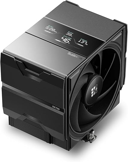 Sudokoo SK700V Ventirad AM5 Exclusif, Affichage Numérique, 7 Caloducs Ventilateur de Processeur, Tour Unique, Ventilateur 120mm FDB PWM, Accès RAM Complet, Montage Facile, Garantie 5 Ans, Noir