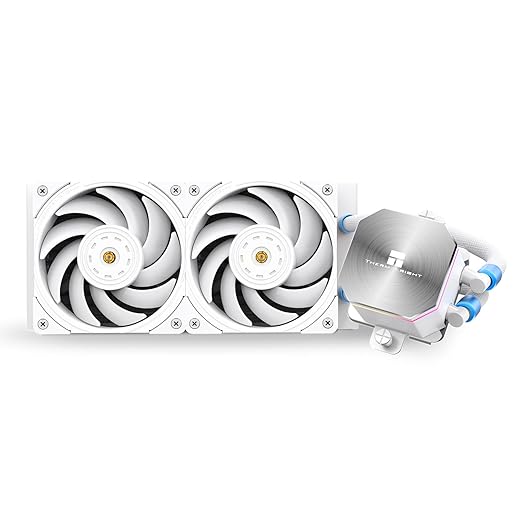 Thermalright Frozen Edge 240 Refroidisseur d'eau pour processeur, blanc avec ventilateurs PWM, vitesse de la pompe 3300 tr/min, roulement S-FDB pour AMD AM4/AM5, Intel