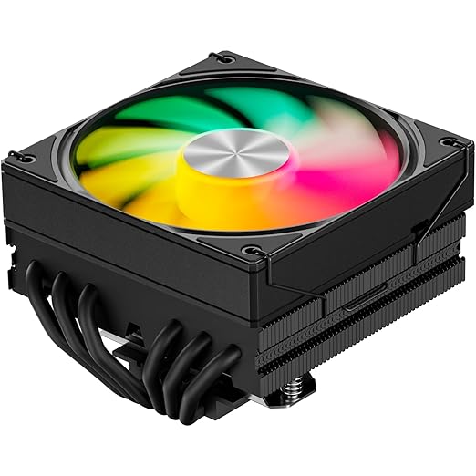 upHere gaming ARGB Refroidisseur CPU Ventirad Low-Profile,85mm Hauteur Ventirad PC,6 Caloducs Ventirad CPU,MINI ITX AM4 Profile Design,180W TDP Refroidisseur CPU,120mm RGB Ventilateur,avec AMD&Intel