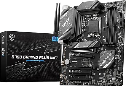 MSI B760 B760 GAMING PLUS WIFI Carte Mère, ATX - Pour Processeurs Intel Core 14e, 13e & 12e Génération, LGA 1700 - DDR5 Memory Boost 6800+MHz/OC, Slots PCIe 4.0 x16, Slots M.2 Gen4, Wi-Fi 6E