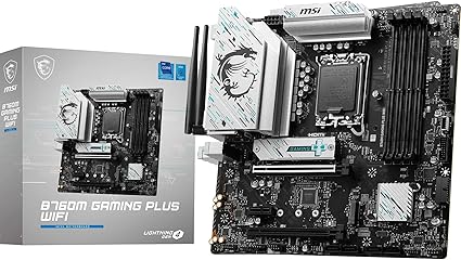 MSI B760M Gaming Plus WiFi Carte Mère, mATX - Compatible avec Les processeurs Intel de 14e, 13e et 12e Gén, LGA 1700 - DDR5 Memory Boost 6800+MHz/OC, 1x PCIe 4.0 x16, 2 x M.2 Gen4, LAN 2.5G, Wi-FI 6E