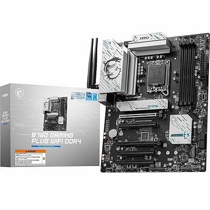 MSI B760 Gaming Plus WiFi DDR4 Carte mère, ATX - pour processeurs Intel 14e, 13e & 12e gén, LGA 1700 - DDR4 Memory Boost 5333+MHz/OC, 1 x PCIe 4.0 x16, 2 x M.2 Gen4, 2.5G LAN, Wi-FI 6E