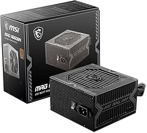MSI MAG A650BN Bloc d'alimentation, Prise EU - 650W, Certifié 80 Plus Bronze, PSU ATX, Rail Unique 12V, Circuit DC vers DC, Ventilateur 120mm - Garantie 5 Ans Visiter la boutique MSI